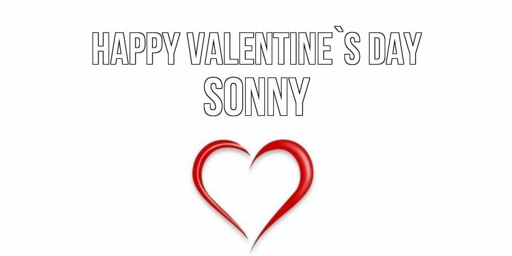 Greetings card с именем, Sonny Happy Valentine`s Day сердечко красное Greetings with text for free download 